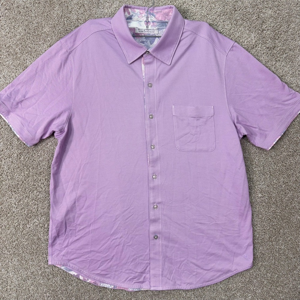 Tommy Bahama Shirt Mens XL San Lucio Stretch Purple IslandZone Button Down EUC